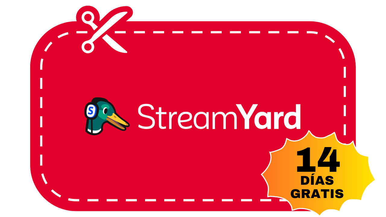 cupón descuento streamyard 14 días gratis