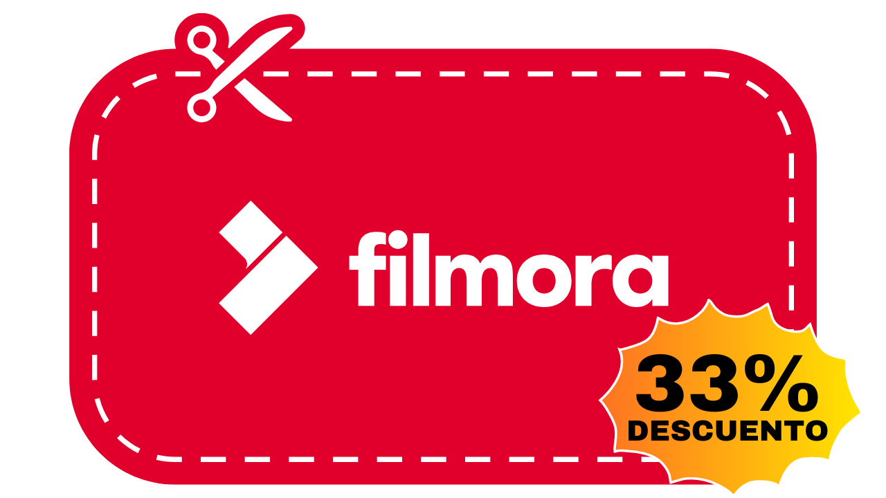 cupón descuento filmora 33% descuento