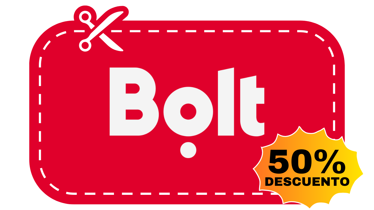 cupón descuento bolt 50% descuento