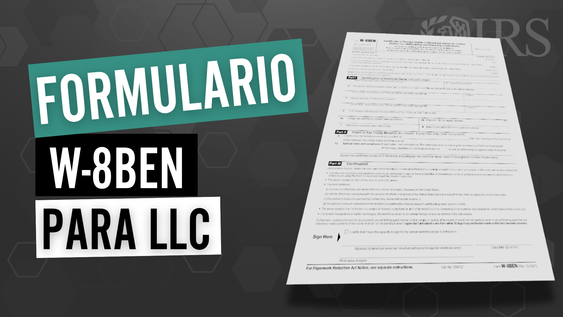 formulario w-8ben para llc